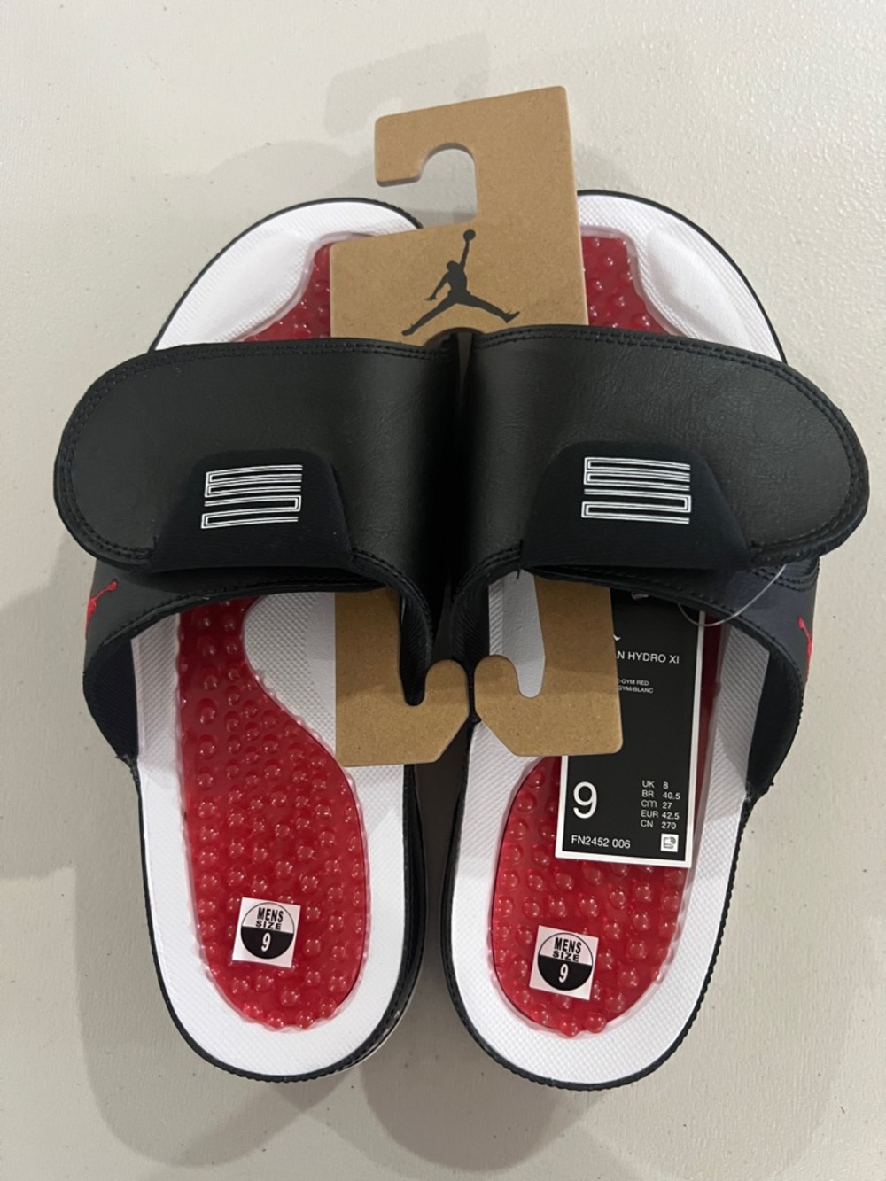 Jordan Men's Black, Red & White Hydro Slide Sandals
